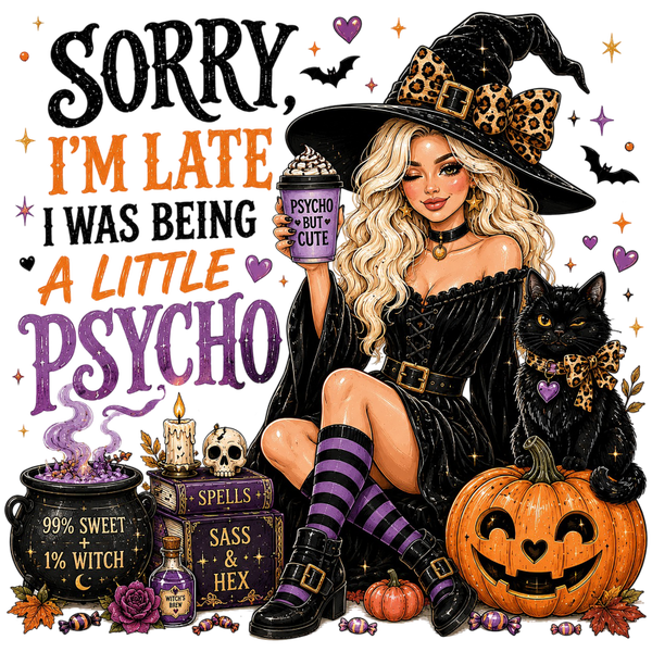 Sorry, i'm Late i was being a Little Psycho - Witch Sprüche