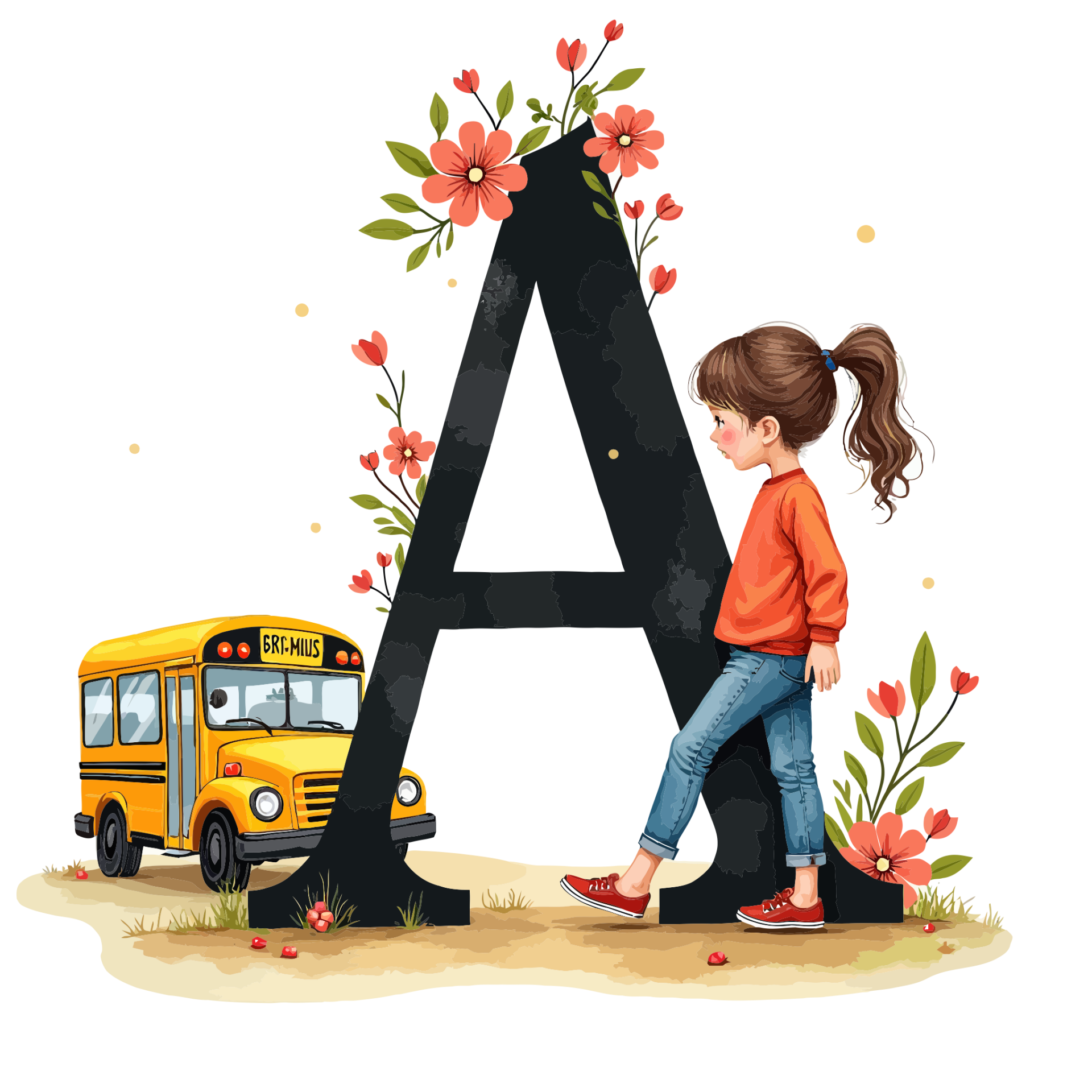 Bus Girl - Einschulung Alphabet