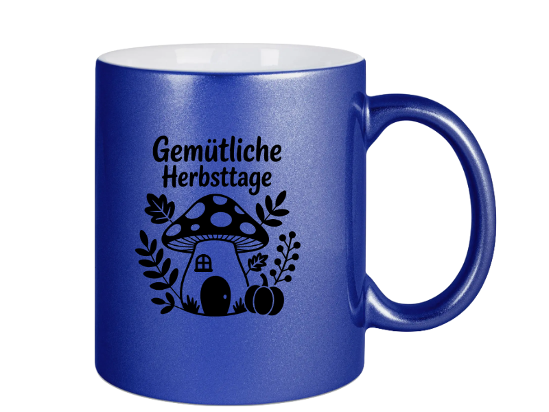 Tasse in Perlmutteffek Blau