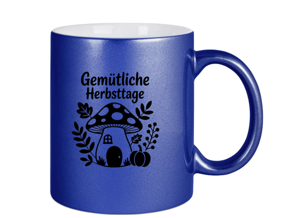 Tasse in Perlmutteffek Blau