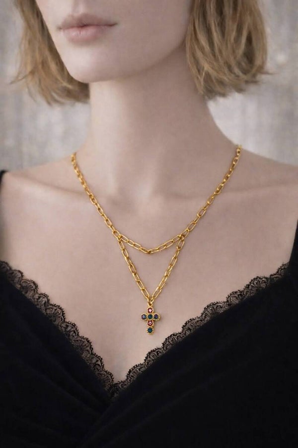 Collier Croix Précieuse