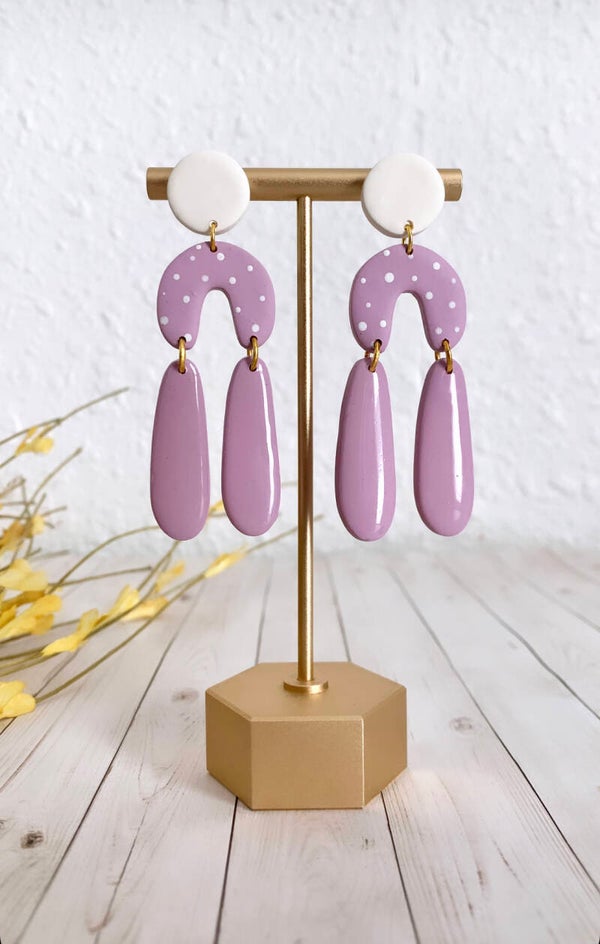 Lilac Boho Statement Earrings