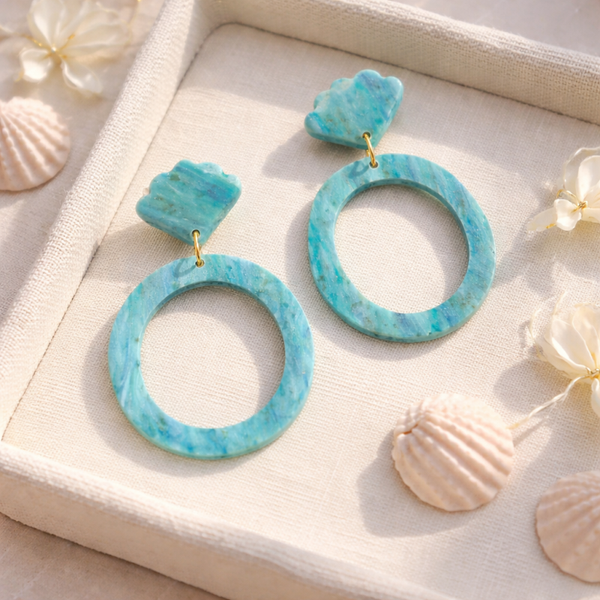 Aqua Shell Hoops