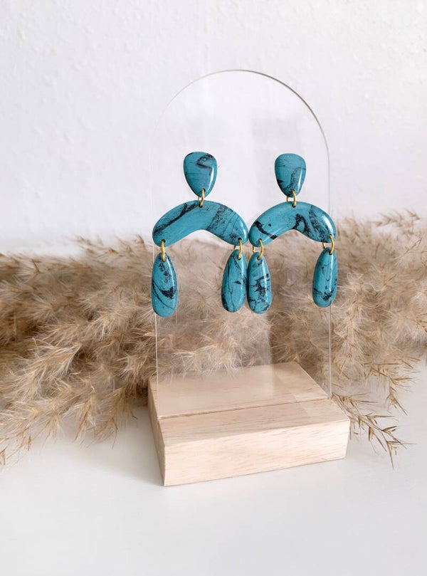 Clay Turquoise Boho Earrings