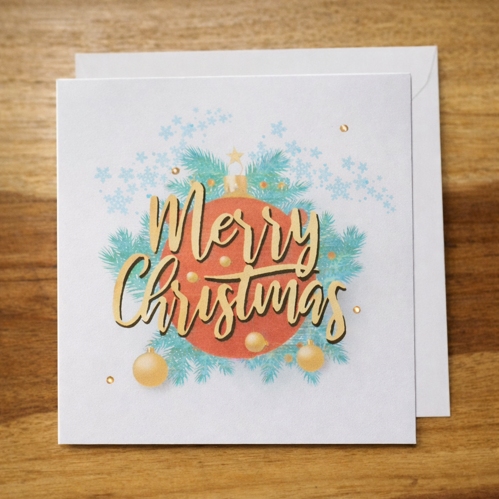 Merry Christmas – Ornament & Pine Card