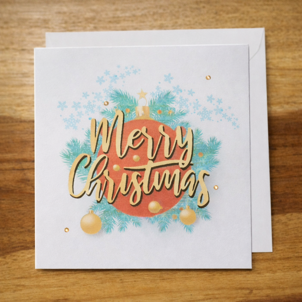 Merry Christmas – Ornament & Pine Card