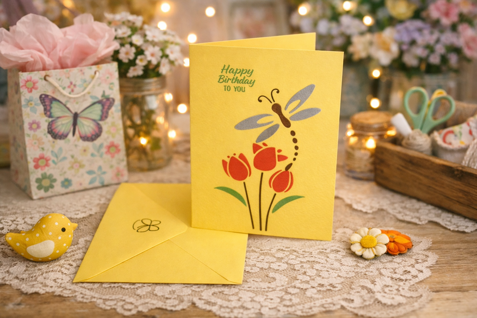 A kids card on display inside a grid