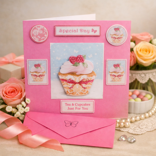 Pink Cupcake “Special Day” Handmade Card
