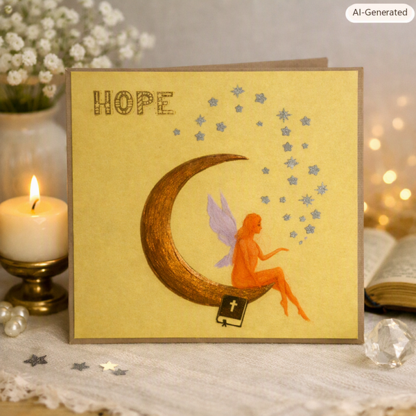Fairy Moon – Hope Card (6×6 Pastel)