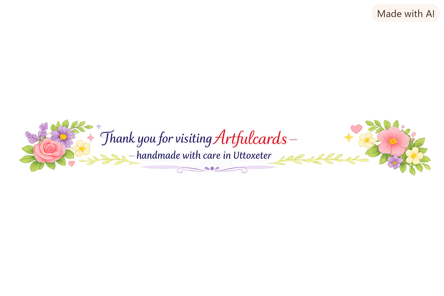Afloral thanks for visiting artfulcards ogo banner in footer section