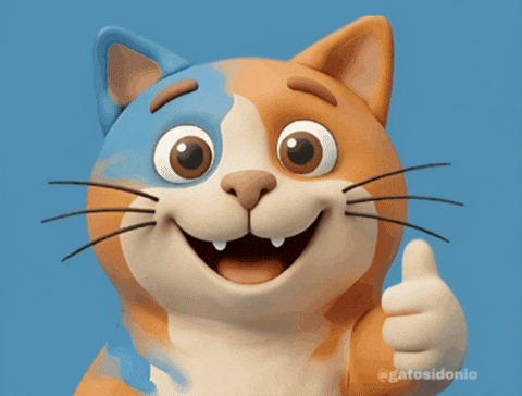 “Animated cat smiling and giving a thumbs‑up, welcoming visitors to the ArtfulCards handmade card homepage.”