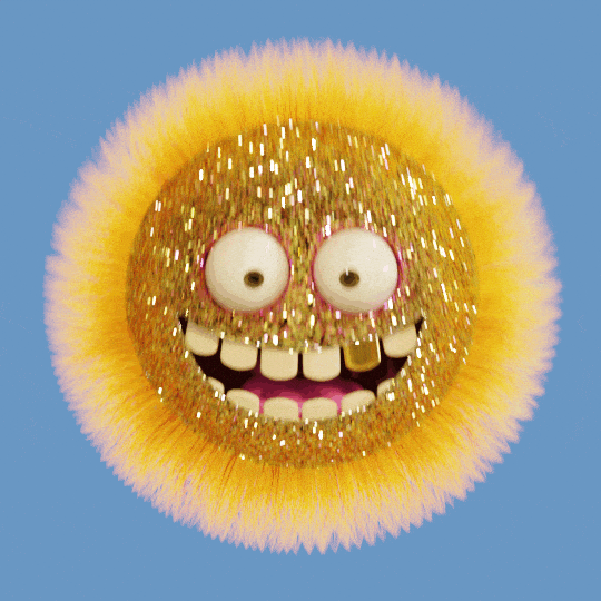 “Animated sunshine above a laughing cat on the ArtfulCards Offers page.”