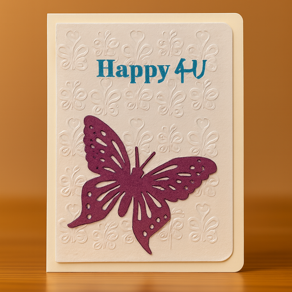 Joyful Flight – “Happy 4u” Butterfly Card