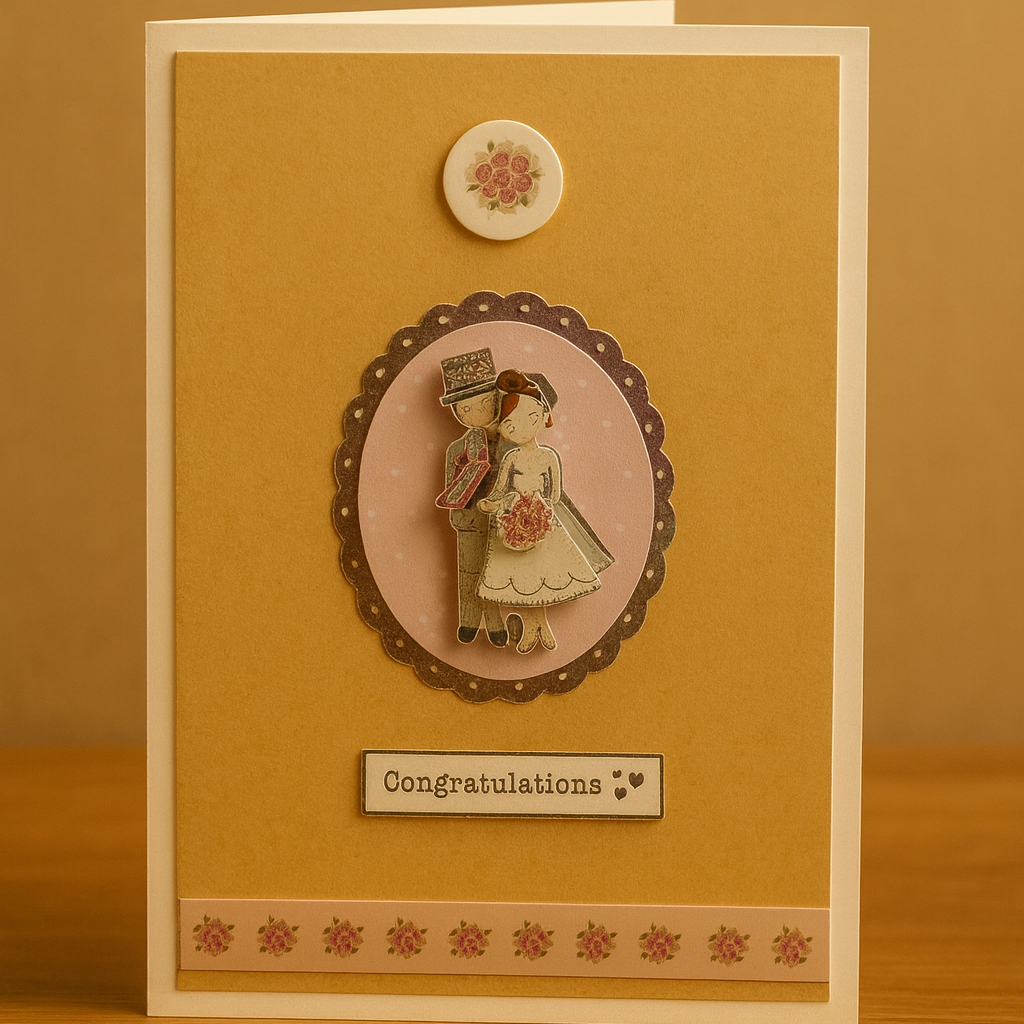 “True Love Wedding Card – Handmade Congratulations”