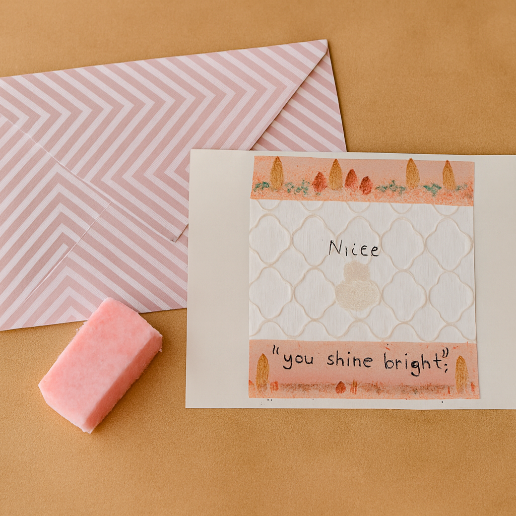 Niece Card & Handmade Envelope Set – “You Shine Bright”
