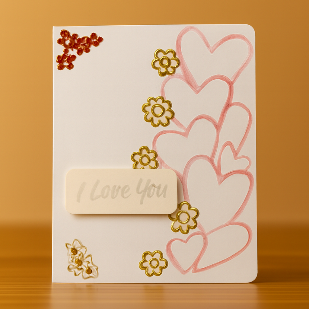“I Love You – Floral Heart Card”
