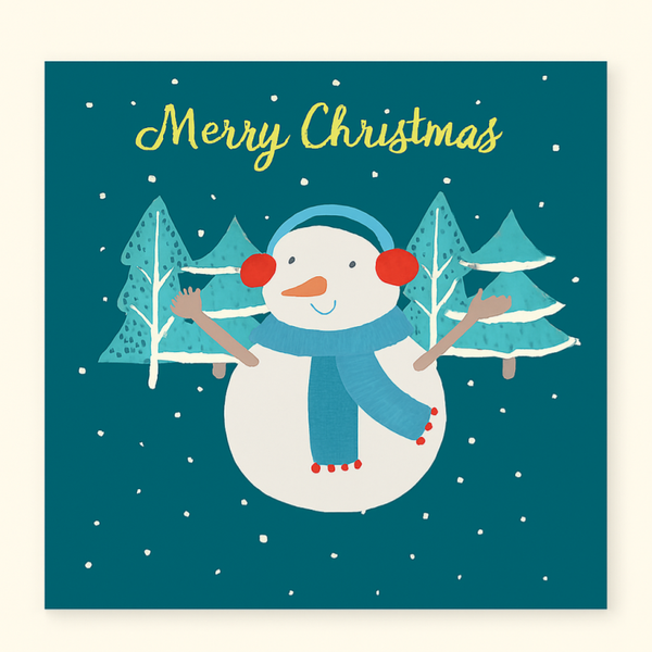 Snowman Christmas Card for Kids