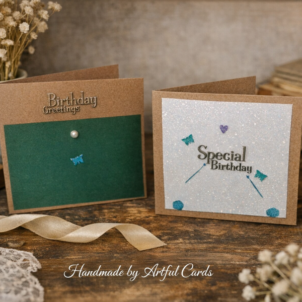Mini Birthday Card Duo — Handmade Set of 2