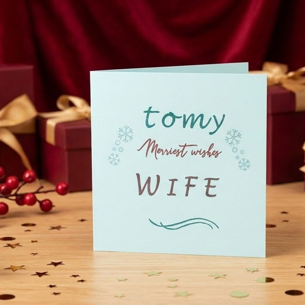 Handmade To My Wife Christmas Card