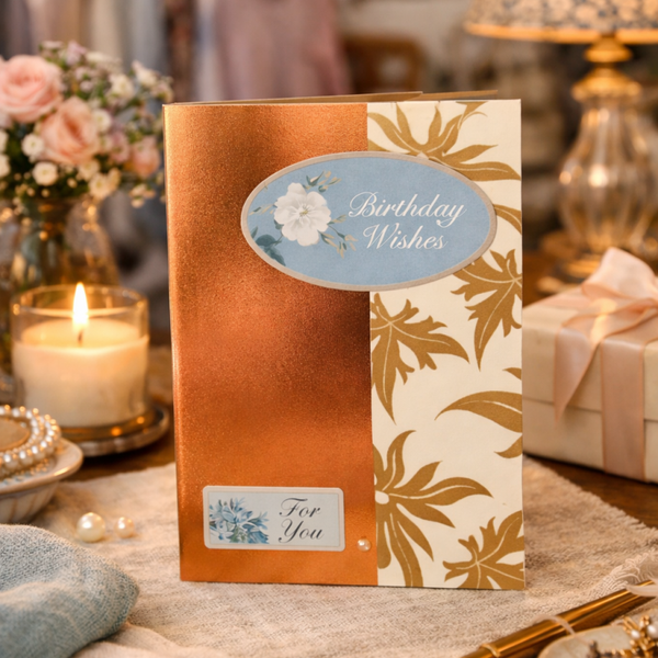 Copper Bloom Birthday Card