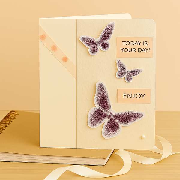 “TODAY IS YOUR BIG DAY” Card with Butterflies, Floral.