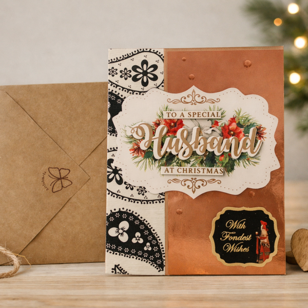 To a Special Husband at Christmas – Handmade 5×7 Card