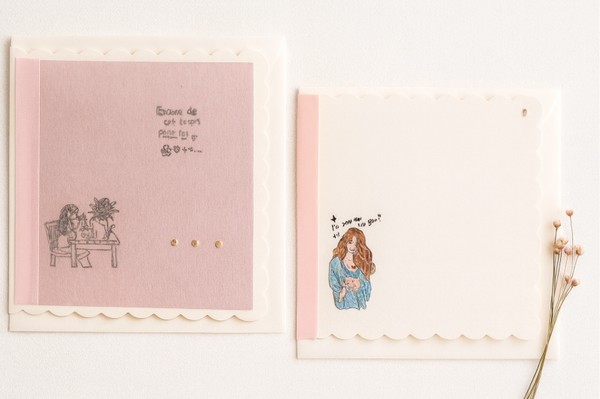 Two Handmade Friendship Cards – 5x5 with Cream Envelopes