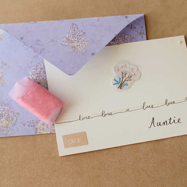 Auntie Floral Card & Handmade Envelope Set