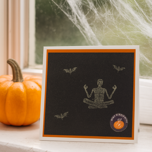 Meditating Skeleton Halloween Card