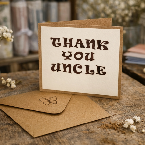 Thank You Uncle – Handmade Kraft Card