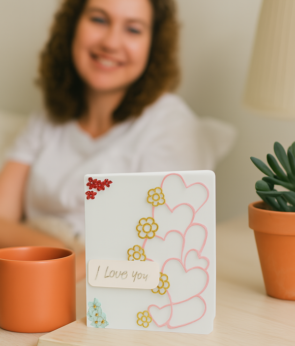 “I Love You – Floral Heart Card”