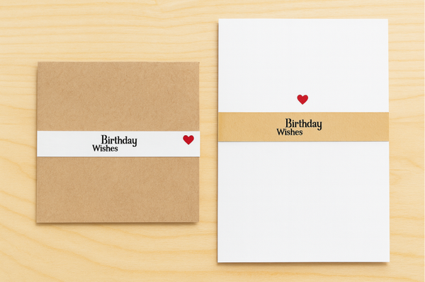 Birthday Wishes – Handmade Twin Pack (Kraft + White)