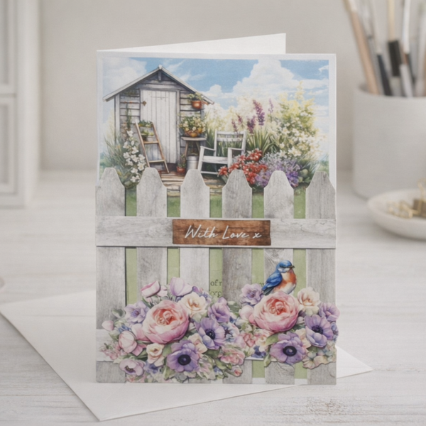 Handmade picket fence card