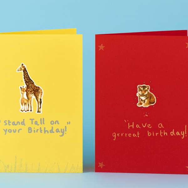 Birthday Buddies – Giraffe & Tiger Card Duo