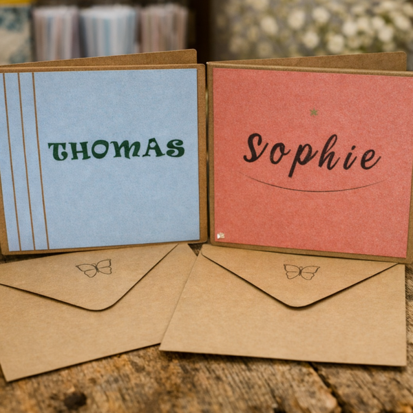 Twin Pack – Personalised 6×6 Cards (Thomas & Sophie)