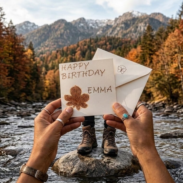 Personalised Autumn Leaf Birthday Card