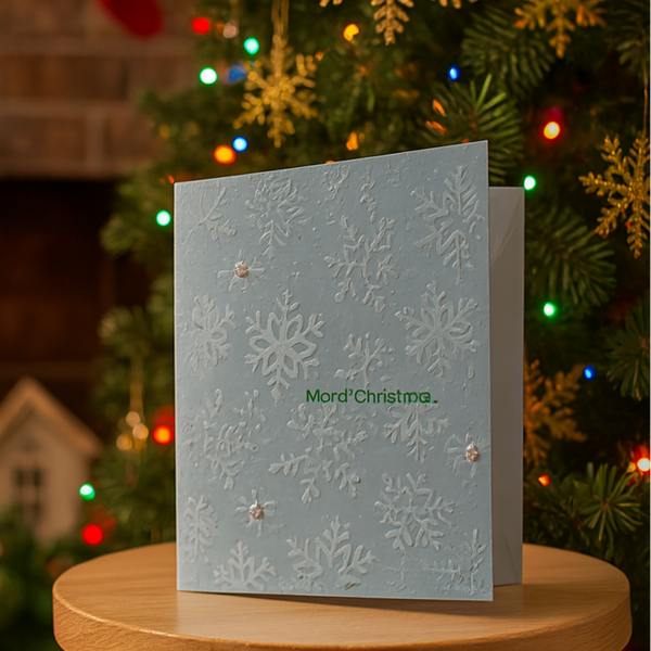 Snowflake Wishes – Handmade Christmas Card, NEW.