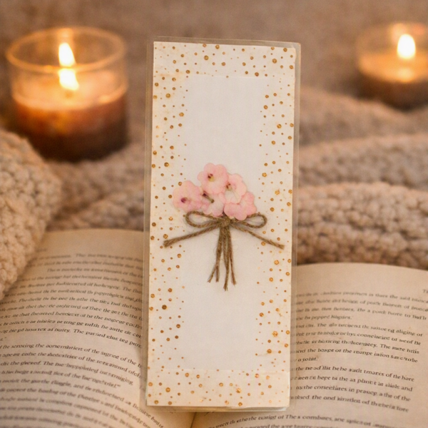 Pink Floral Bouquet – Handmade Bookmark