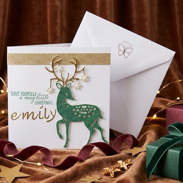 Personalised Christmas Reindeer Card