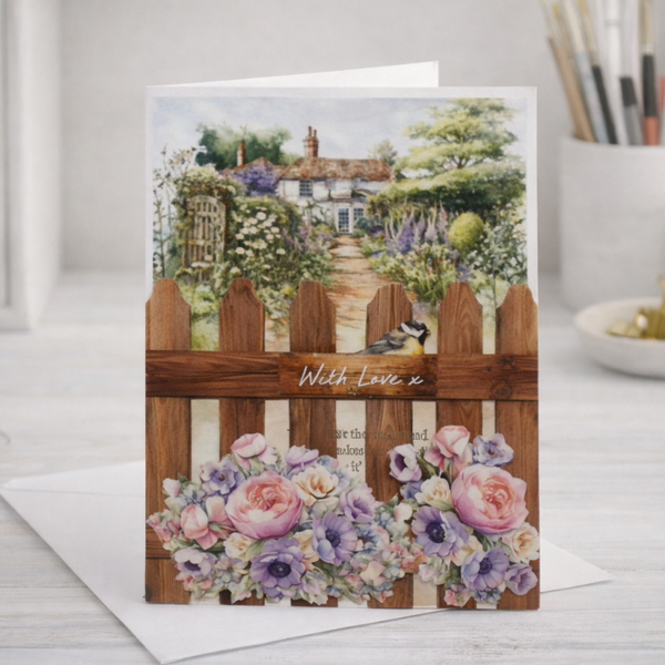 Handmade picket fence card