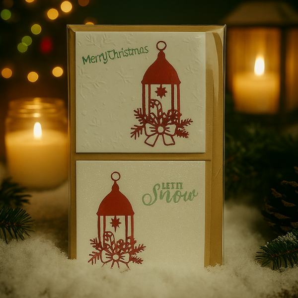 Mini Lantern Christmas Cards – 2-Pack Festive Delights