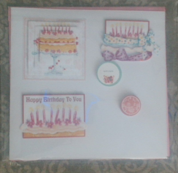 Birthday Cakes – Handmade 6 x 6 Card