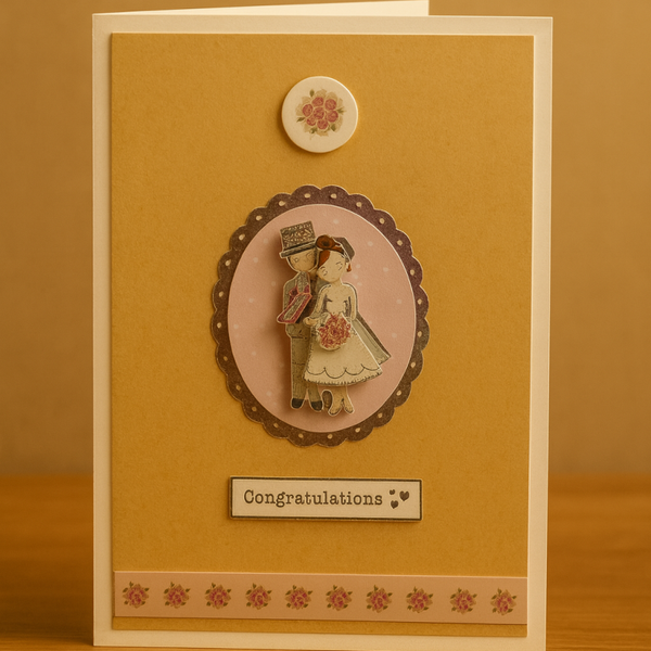“True Love Wedding Card – Handmade Congratulations”