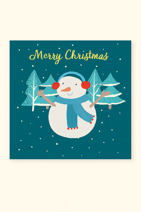 Snowman Christmas Card for Kids