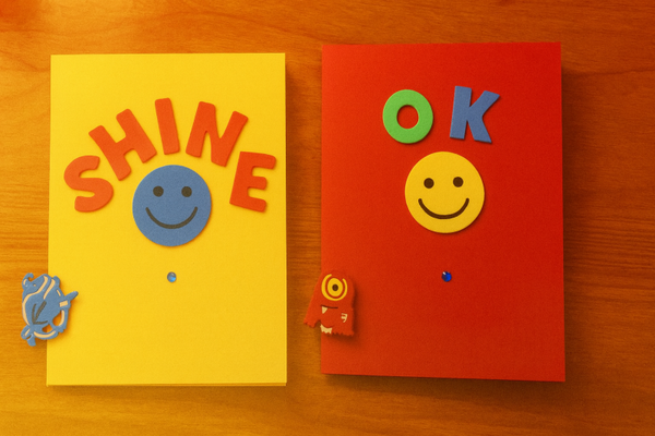 SHINE & OK Handmade Cards with Free Character shoe charm