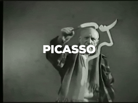 “Line drawing by Picasso showing a stylised face created with simple flowing strokes.”
