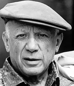 Portrait of Pablo Picasso, the modern artist who pioneered Cubism.