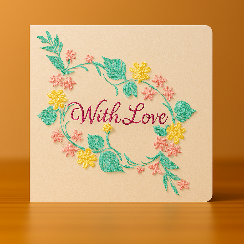 Floral Embrace – “With Love” Card