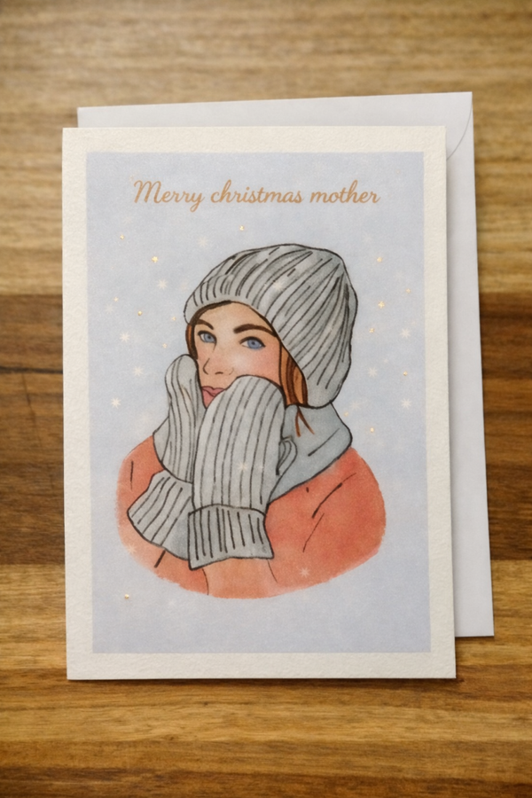Merry Christmas Mother – Winter Warmth Card