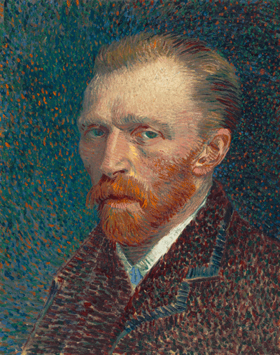 “Portrait of Vincent van Gogh — expressive brushwork and warm tones reflecting the artist’s emotional style.”